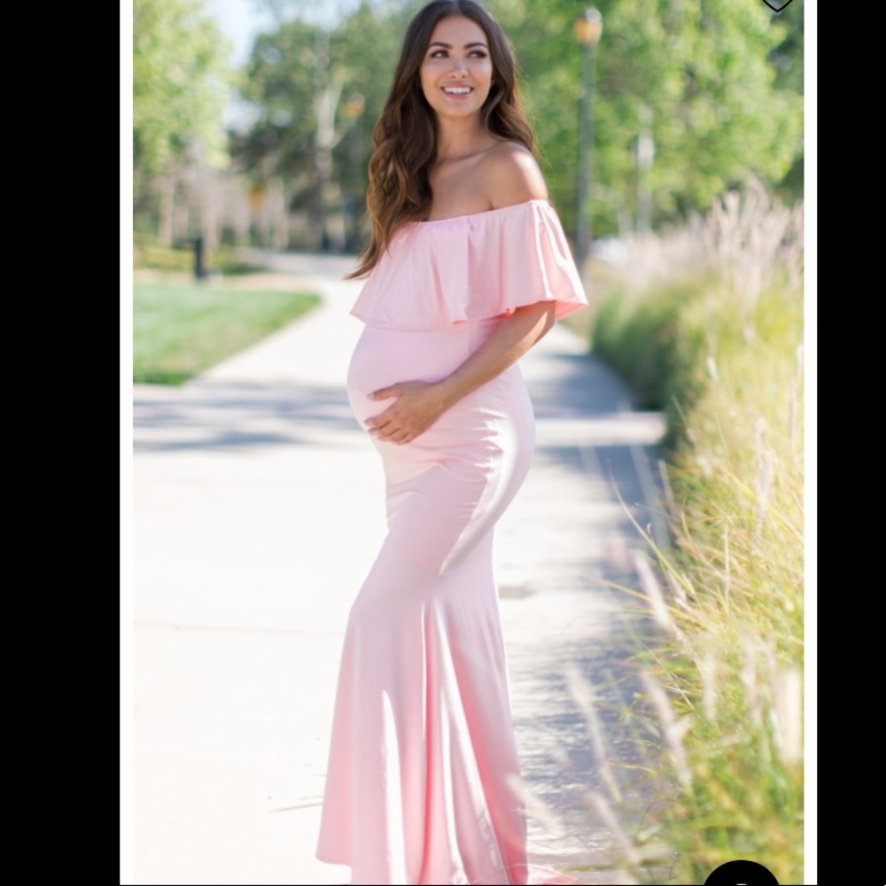 Sexy Mama Maternity off shoulder dress